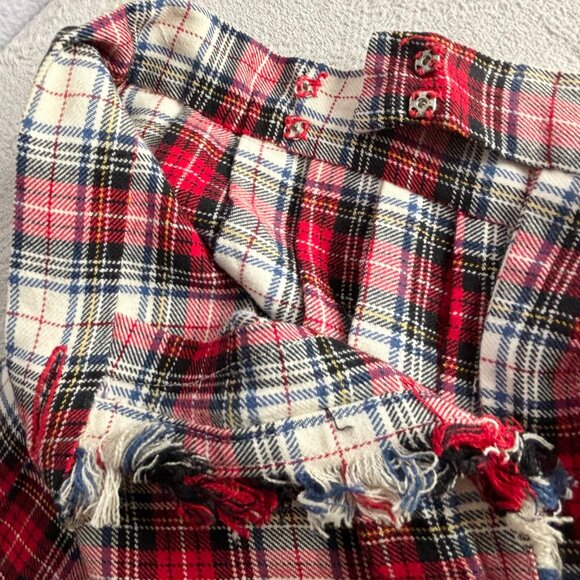 1950s 1960s Girl's Tartan Plaid Pleated Wrap Around Skirt Scottish Style - Picture 2 of 8
